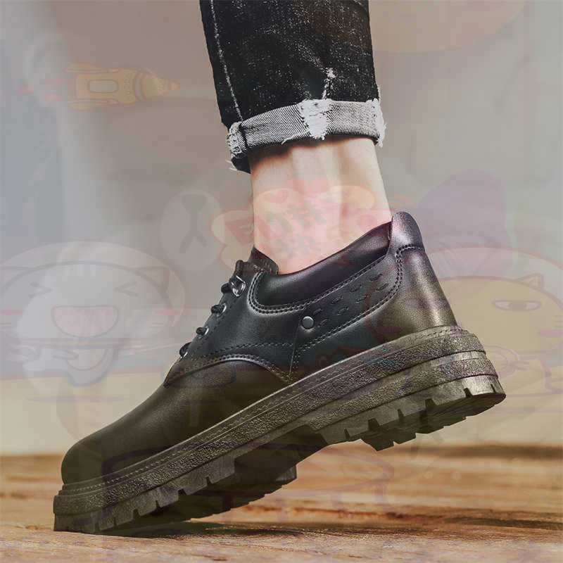 Streetwear Brand Name - Escuro natural couro moda formadores tênis
