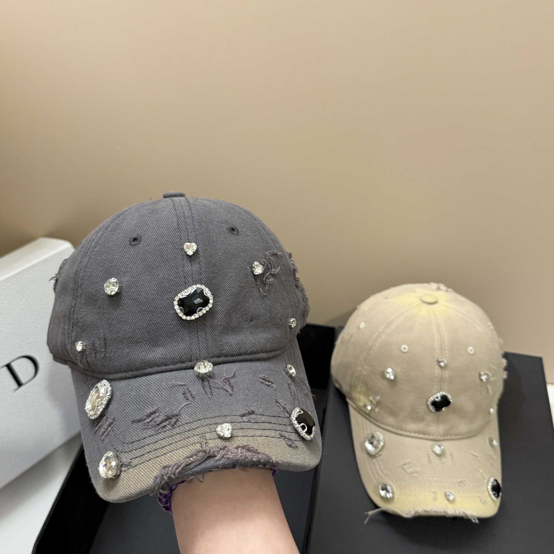 Luxo strass buraco algodão lav - Streetwear Brand Beanie avaliação e preço